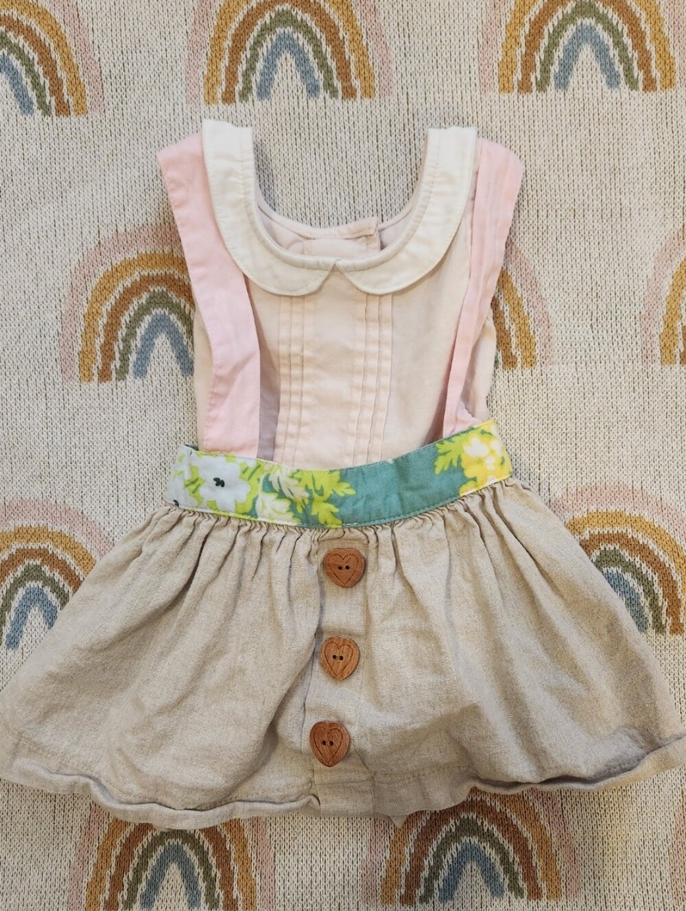 SweetHoney Pink Floral 18 Months Vintage Style Girls Matching Set Outfit